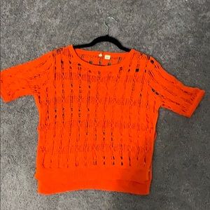 Orange short sleeve sweater